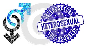 Mosaic Gay Symbol Icon with Distress Heterosexual Seal