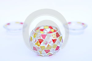 Mosaic glass candle holders