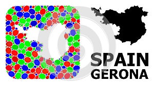 Mosaic Hole and Solid Map of Gerona Province