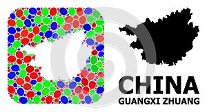 Mosaic Hole and Solid Map of Guangxi Zhuang Region photo