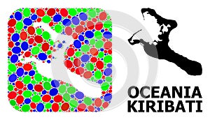 Mosaic Hole and Solid Map of Kiribati Island