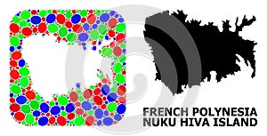 Mosaic Hole and Solid Map of Nuku Hiva Island photo