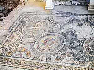 Mosaic of the House of Hippolytus, Complutum, a Roman City located in Alcala de Henares, Madrid, Spain