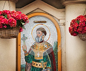 Mosaic icon of Vladimir the Great, baptized Kievan Rus