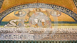 Mosaic image. Hagia Sophia in Istanbul. Turkey