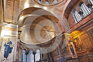 Mosaic interior in Chora church at Istanbul Turkey