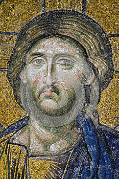 Mosaic Jesus Christ figure, portrait