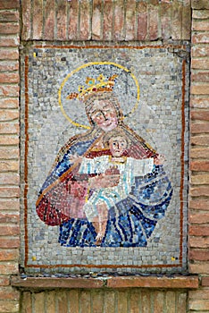 A mosaic of Jesus and his mother