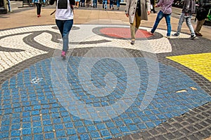 Mosaic by Joan Miro on the Ramblas in Barcelona photo