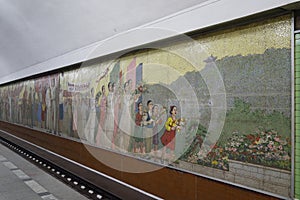 Mosaic of Kaeson station, Pyongyang Metro