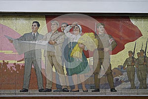 Mosaic of Kaeson station, Pyongyang Metro