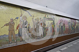 Mosaic of Kaeson station, Pyongyang Metro