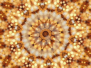Mosaic kaleidoscope of circular lights photo