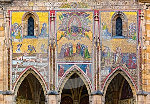 Mosaic of Last Judgment in Saint Vitus Cathedral in Prague