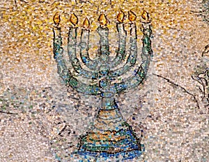 Mosaic menorah