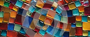Mosaic of Multicolored Glass Tiles