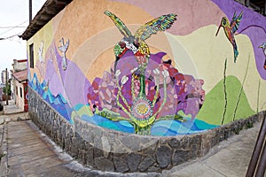 Mosaic and murales in Valparaiso, Chile