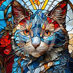 Mosaic Muse: A Tribute to Feline Grace