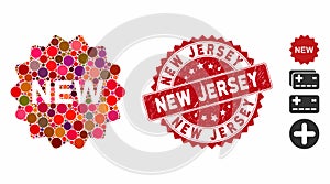 Mosaic New Icon with Textured New Jersey Seal photo