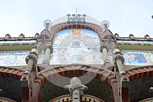 Mosaic at Palau de la MÃÂºsica Catalana, Barcelona photo