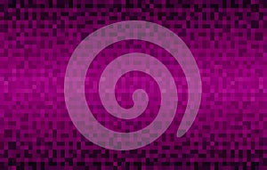 Mosaic pattern. Abstract magenta gradient background. Texture with pixel square blocks.