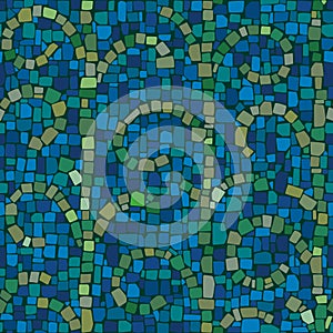 Mosaic pattern in cold colors