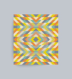 Mosaic pattern. Textbook, booklet or notebook mockup. Cover design template