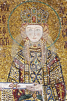 Mosaic picture in Hagia Sophia photo