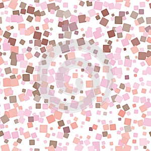 Mosaic pink seamless pattern on white background. Vector