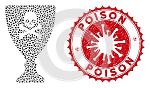 Mosaic Poison Cup Icon with Coronavirus Distress Poison Stamp