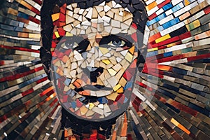 mosaic portrait of david bowie