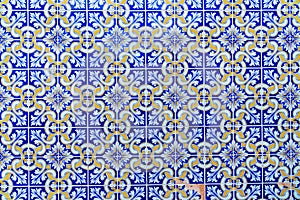 Mosaic of Portuguese azulejo tiles