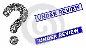 Question Mosaic and Grunge Rectangle Seals