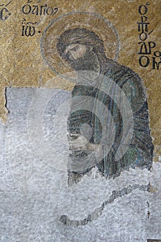 Mosaic with the representation of Christ Pantocrator. Hagia Soph