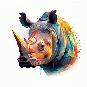 Mosaic Rhino: A Dynamic Color-field Illustration By Nikolas Poltka