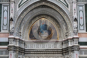 Mosaic of the right lunette of the Santa Maria in Fiore cathedral