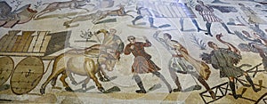 Mosaic at roman villa in sicily