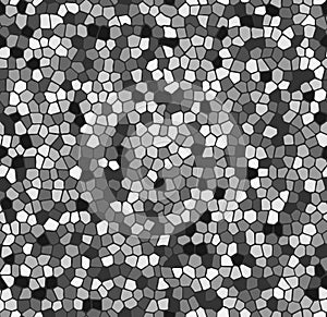 Mosaic seamless pattern. Grayscale texture.