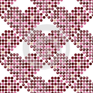 Mosaic seamless pattern with hearts