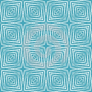 Mosaic seamless pattern. Turquoise symmetrical