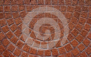 Mosaic semicircular terracotta floor