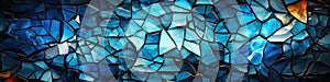 Mosaic Of Shattered Glass In Abstract Shapes. Generative AI
