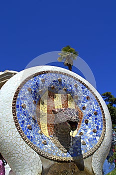 Mosaic snake head,Barcelona