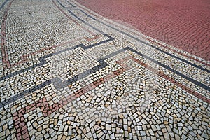 Mosaic soil in Dresden at Theaterplatz square photo