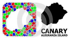 Mosaic Stencil and Solid Map of Alegranza Island