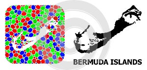 Mosaic Stencil and Solid Map of Bermuda Islands photo