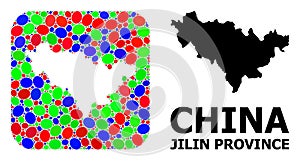 Mosaic Stencil and Solid Map of Jilin Province