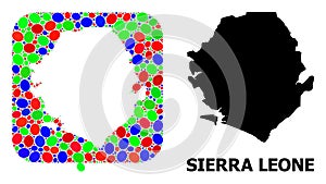 Mosaic Stencil and Solid Map of Sierra Leone