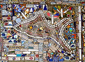 Mosaic on the street in Santiago de Chile