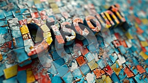 Mosaic Tile Discount concept creative horizontal art poster.